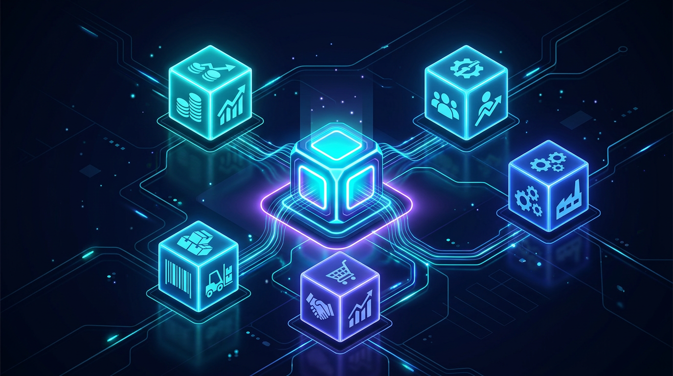 Integrated ERP system connecting business departments